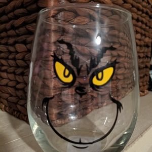 Grinch wine glass